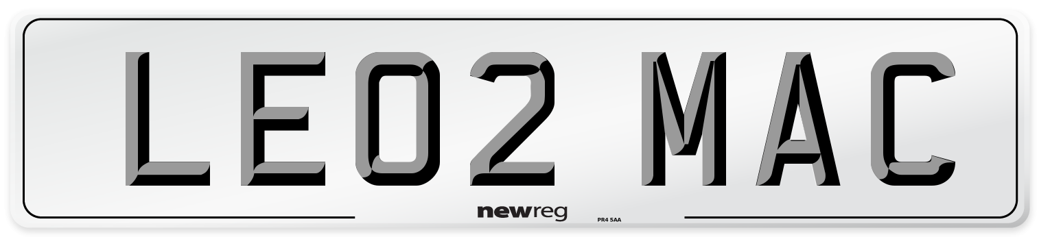 LE02 MAC Number Plate from New Reg
